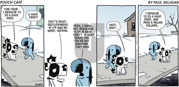 Pooch Cafe on Sunday January 2, 2011 Comic Strip