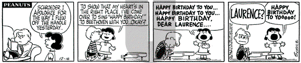 Peanuts on Wednesday December 16, 1959 Comic Strip