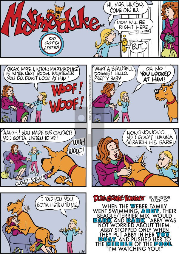 Marmaduke on Sunday January 30, 2022 Comic Strip