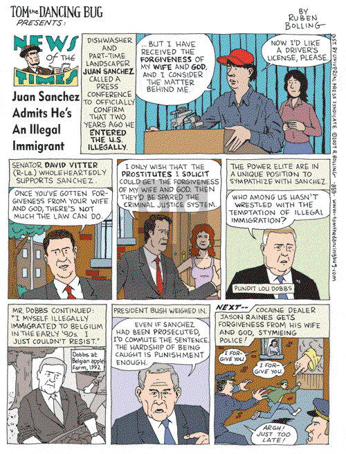 Tom the Dancing Bug on Saturday July 21, 2007 Comic Strip