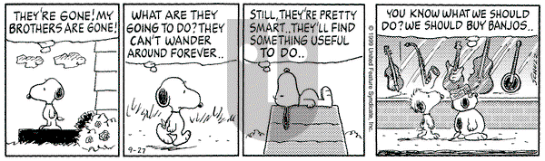 Peanuts on Monday September 27, 1999 Comic Strip