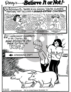 Ripley's Believe It or Not on Thursday November 21, 2002 Comic Strip
