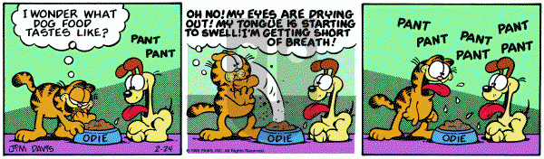 Garfield on Monday February 24, 1986 Comic Strip