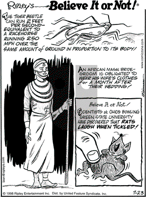 Ripley's Believe It or Not on Thursday July 23, 1998 Comic Strip