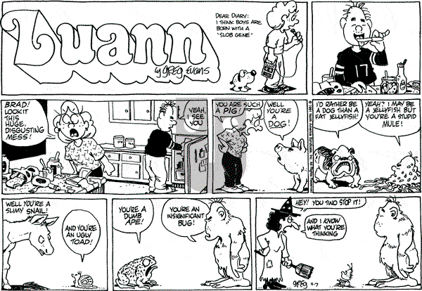 Luann on Sunday April 7, 1991 Comic Strip