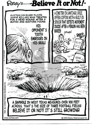 Ripley's Believe It or Not on Tuesday July 27, 2004 Comic Strip