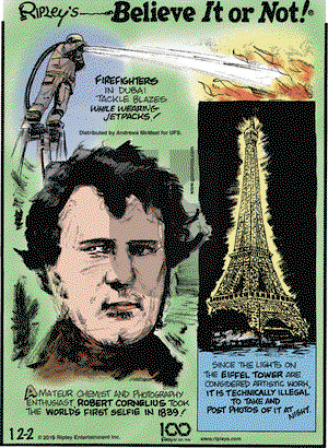 Ripley's Believe It or Not on Monday December 2, 2019 Comic Strip