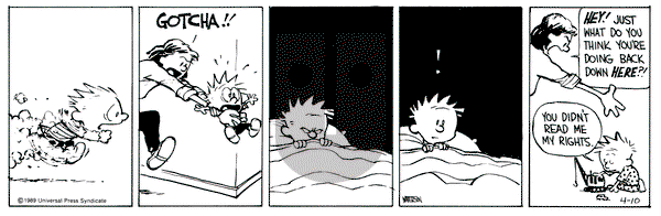 Calvin and Hobbes on Monday April 10, 1989 Comic Strip