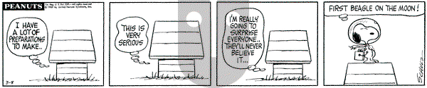 Peanuts - Saturday March 8, 1969 Comic Strip