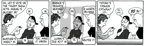 Luann on Thursday April 13, 2000 Comic Strip