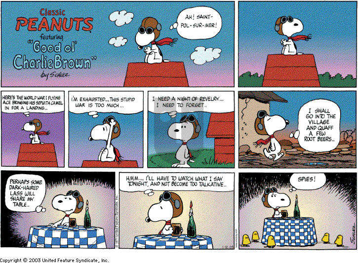 Peanuts - Sunday January 12, 2003 Comic Strip