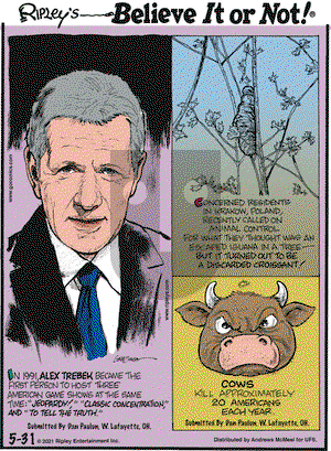 Ripley's Believe It or Not on Monday May 31, 2021 Comic Strip