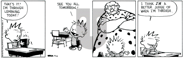 Calvin and Hobbes on Friday September 10, 1993 Comic Strip