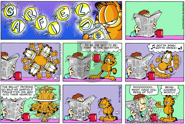 Garfield - Sunday January 13, 2002 Comic Strip