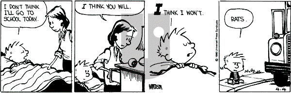 Calvin and Hobbes - Friday April 4, 1986 Comic Strip