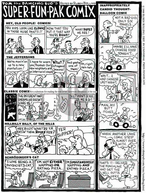 Tom the Dancing Bug on Sunday November 22, 1998 Comic Strip