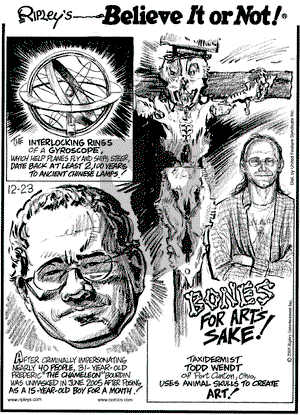 Ripley's Believe It or Not on Friday December 23, 2005 Comic Strip