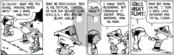 Calvin and Hobbes - Thursday May 30, 2024 Comic Strip