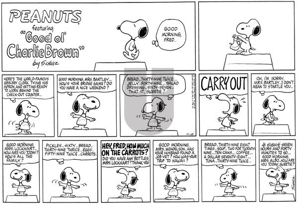 Peanuts on Sunday November 15, 1970 Comic Strip