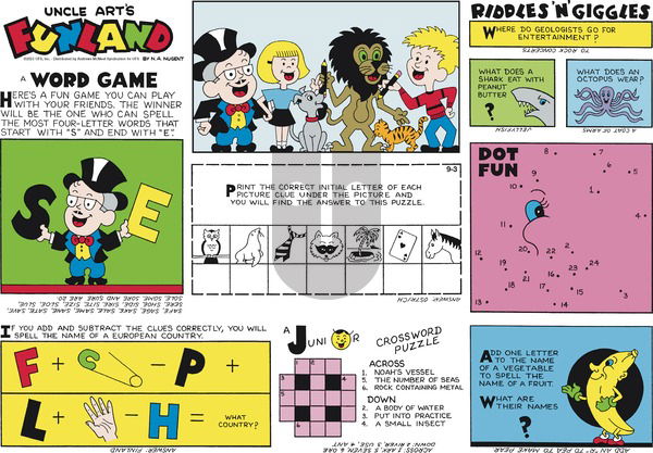 Uncle Art's Funland on Sunday September 3, 2023 Comic Strip