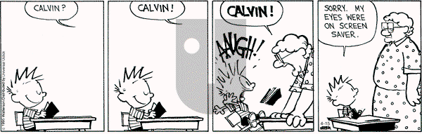Calvin and Hobbes on Wednesday April 15, 2015 Comic Strip