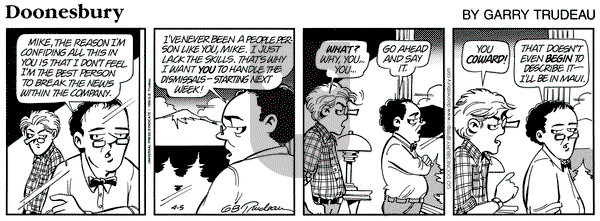 Doonesbury on Friday April 5, 1996 Comic Strip