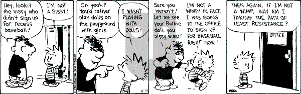 Calvin and Hobbes - Thursday April 19, 1990 Comic Strip