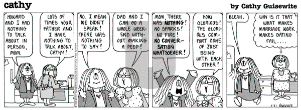 Cathy Classics on Friday February 7, 1997 Comic Strip