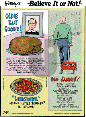 Ripley's Believe It or Not on Friday July 31, 2020 Comic Strip