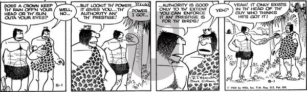 Alley Oop on Thursday August 1, 1968 Comic Strip