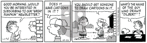Peanuts on Thursday October 22, 1998 Comic Strip