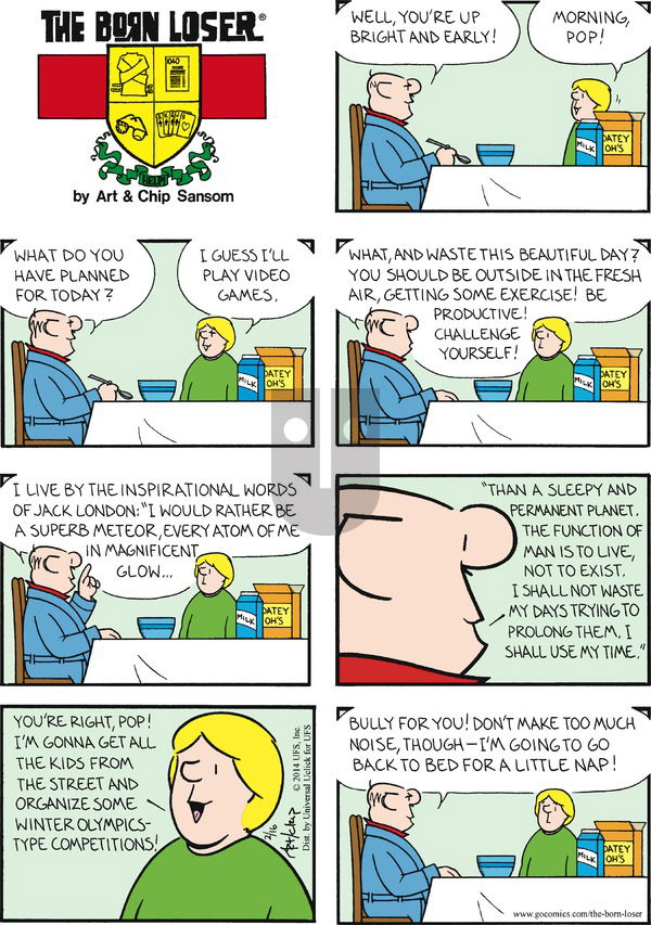 The Born Loser on Sunday February 16, 2014 Comic Strip