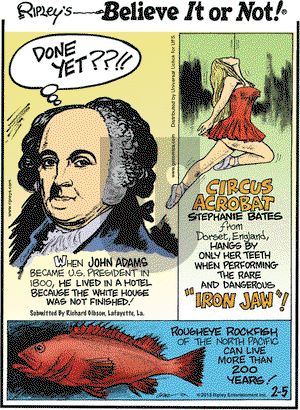 Ripley's Believe It or Not on Tuesday February 5, 2013 Comic Strip