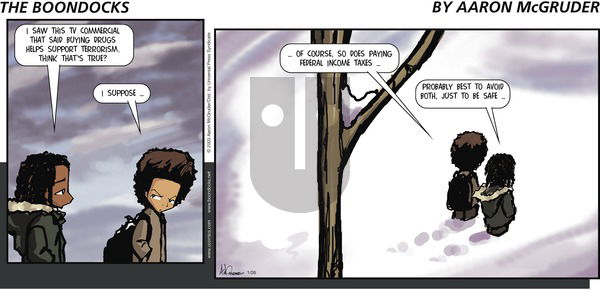 The Boondocks on Sunday January 26, 2003 Comic Strip