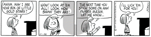 Peanuts on Wednesday November 30, 1977 Comic Strip