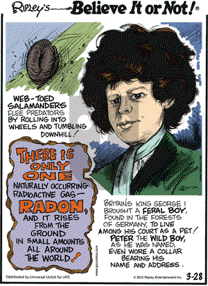 Ripley's Believe It or Not on Wednesday March 28, 2012 Comic Strip