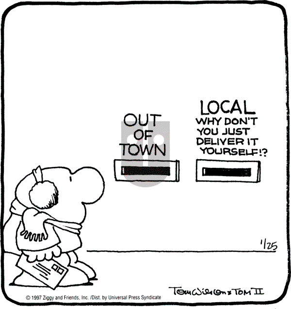 Ziggy - Saturday January 25, 1997 Comic Strip