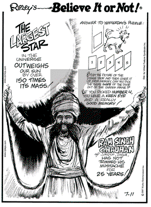 Ripley's Believe It or Not on Wednesday July 11, 2007 Comic Strip