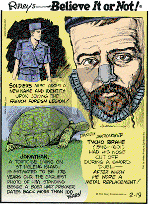 Ripley's Believe It or Not - Thursday February 19, 2009 Comic Strip