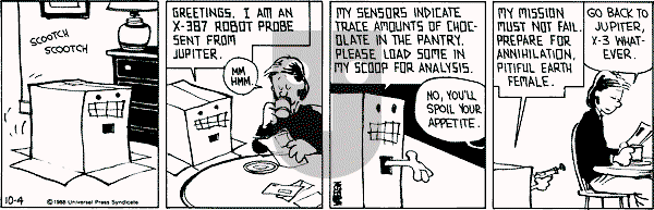 Calvin and Hobbes - Tuesday October 4, 1988 Comic Strip