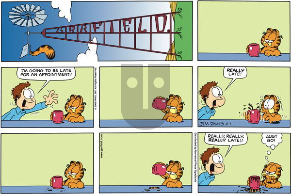 Garfield on Sunday February 1, 2009 Comic Strip