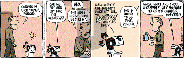 Pooch Cafe on Monday January 14, 2013 Comic Strip