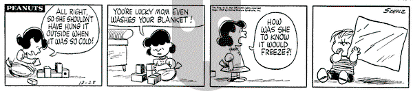 Peanuts on Monday December 28, 1959 Comic Strip
