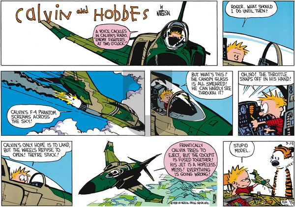 Calvin and Hobbes on Sunday April 24, 1988 Comic Strip