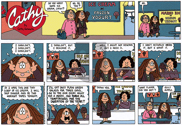 Cathy Classics on Sunday August 25, 1996 Comic Strip