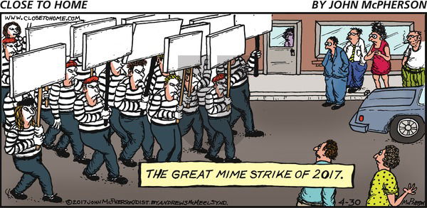 Close to Home on Sunday April 30, 2017 Comic Strip