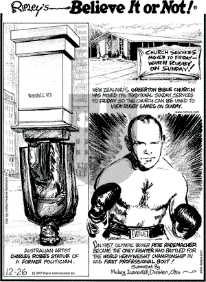 Ripley's Believe It or Not - Monday December 26, 2005 Comic Strip
