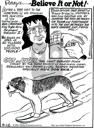Ripley's Believe It or Not on Saturday May 12, 2001 Comic Strip
