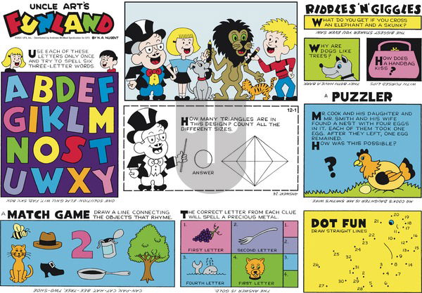 Uncle Art's Funland on Sunday December 1, 2024 Comic Strip
