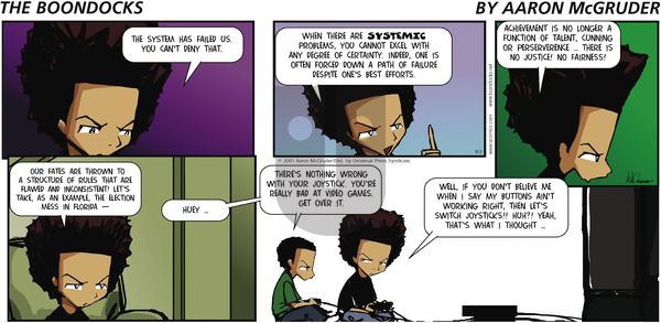 The Boondocks on Sunday September 2, 2001 Comic Strip
